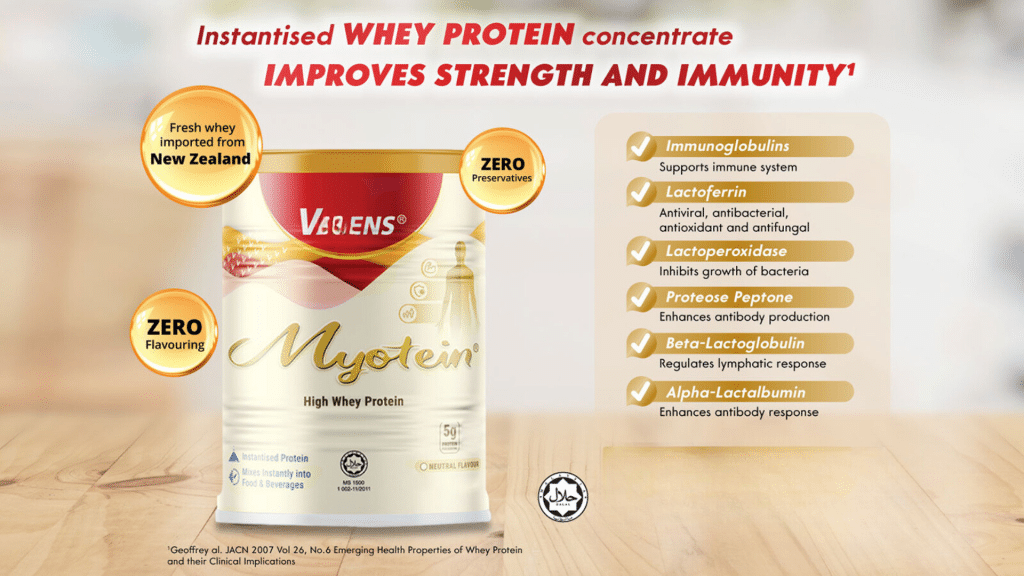 Instantised whey protein concentrate to helps increase body muscle and strength.