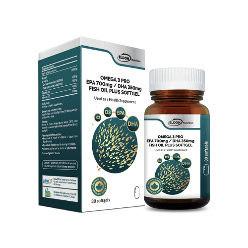 Eldon Nutrition Omega 3 Pro EPA 700mg and DHA 350mg Fish Oil Plus Softgel, 30 softgels